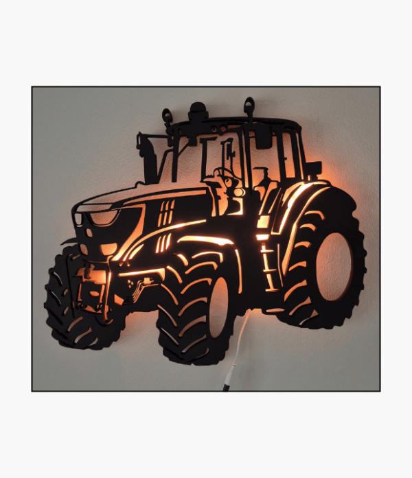 uitgesneden tractor uit mdf 9 mm zwart