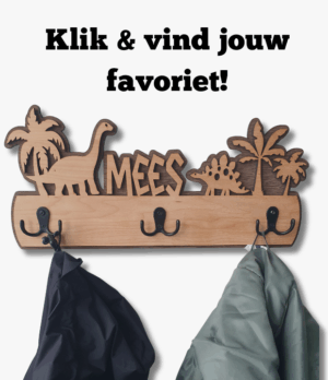 gegraveerde en gesneden houten kinderkapstok
